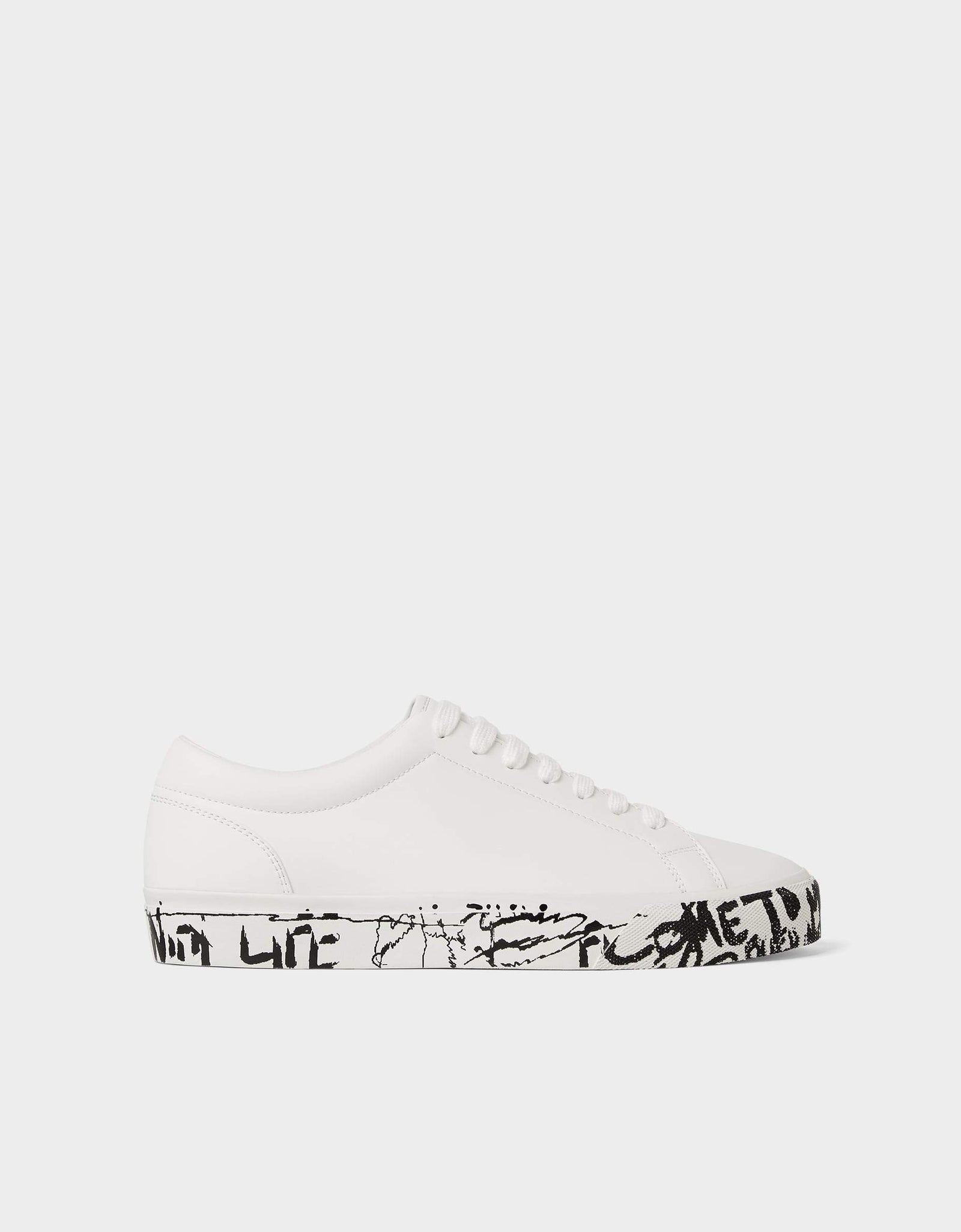 Embroidered white snakers
